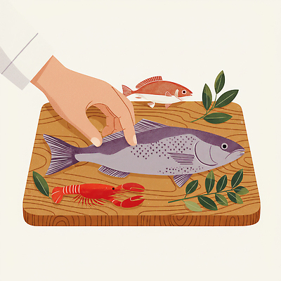 JPG 채소 일러스트 식재료 자연 새우 도마 어류 요리 해물요리 신선 해산물 준비 레시피 손질 건강식 식사준비 신선도 국내일러스트 AI일러스트 AI콘텐츠 음식 주방용품 갑각류 수중동물 생태계 파일형식