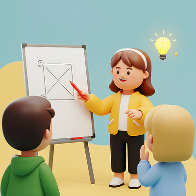 JPG 편집이미지 교육 교실 수업 협력 3D캐릭터 설명 학습 손들기 강사 그림 주목 창의력 편집3D AI컴퓨터그래픽 AI콘텐츠 직업 캐릭터 학교 모션 3D 파일형식