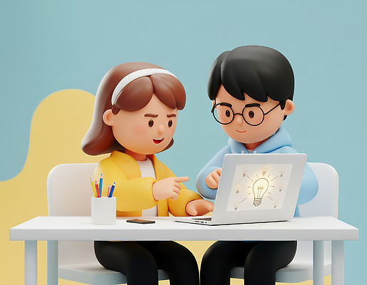 JPG 편집이미지 디자인 어린이 컬러 아이디어 함께함 3D캐릭터 친구 노트북 학습 장난감 즐거움 모던 소통 창의력 편집3D AI컴퓨터그래픽 AI콘텐츠 캐릭터 교육 감정 컨셉 관계 사람 전자제품 3D 파일형식