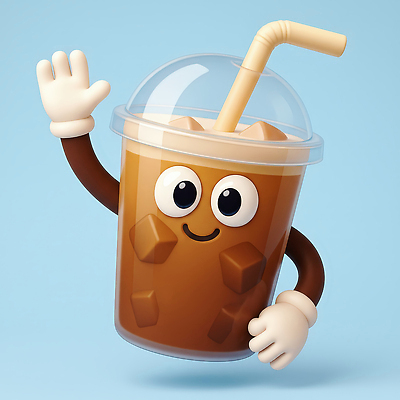 JPG 편집이미지 캐릭터 손 디자인 행복 음료 3D캐릭터 빨대 그래픽 인사 파란배경 아이스커피 생동감 아이스아메리카노 편집3D AI컴퓨터그래픽 AI콘텐츠 감정 커피 백그라운드 신체부위 파란색 3D 예절 아메리카노 파일형식