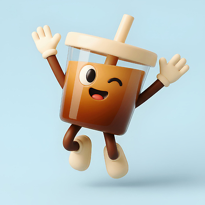 JPG 편집이미지 캐릭터 디자인 음료 하늘색 3D캐릭터 웃음 귀여움 점프 기쁨 에너지 표현 즐거움 장면 아이스아메리카노 편집3D AI컴퓨터그래픽 AI콘텐츠 감정 컨셉 모션 표정 파란색 3D 아메리카노 아이스커피 파일형식