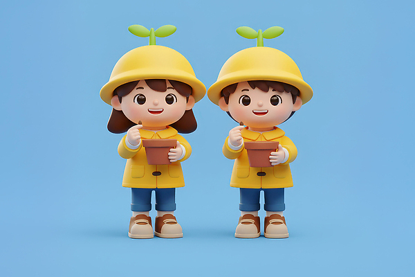 JPG 식물 편집이미지 캐릭터 화분 어린이 농업 자연 3D캐릭터 유치원생 작업 친환경 원예 파란배경 식물심기 편집3D AI컴퓨터그래픽 AI콘텐츠 산업 백그라운드 사람 취미 파란색 3D 환경 생태계 심기 파일형식