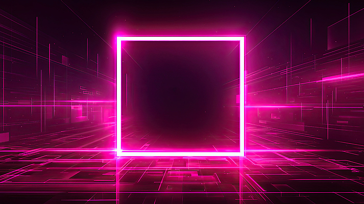 JPG 편집이미지 디자인 예술 선 분홍색 백그라운드 추상 미래 그래픽 빛 디지털 사각형 어둠 공간 영화 모던 네온 기하학 테크노 이미지편집 AI컴퓨터그래픽 AI콘텐츠 도형 컬러 컨셉 무늬 문화예술 파일형식