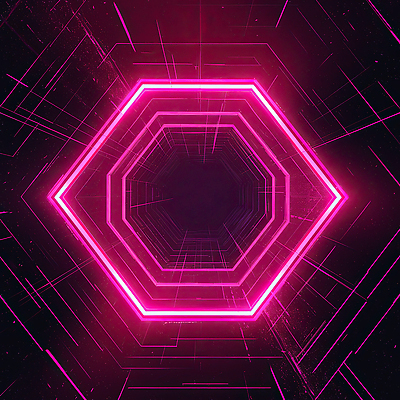 JPG 편집이미지 디자인 예술 분홍색 추상 미래 조명 기술 빛 인테리어 디지털 공간 화려 신비 통로 심플 네온 육각형 기하학 온라인 혁명 이미지편집 AI컴퓨터그래픽 AI콘텐츠 도형 컬러 컨셉 무늬 파일형식