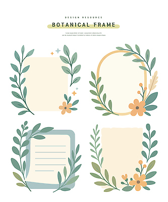 모양 식물 디자인 꽃 패턴 일러스트 자연 프레임 그래픽 장식 그림 문서 자원 꾸미기 웹디자인 국내일러스트 AI파일 무늬 생태계 파일형식 벡터