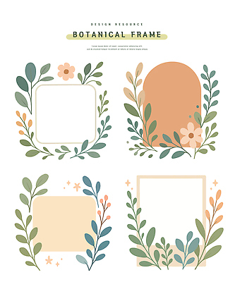 식물 디자인 계절 꽃 예술 컬러 백그라운드 잎 일러스트 자연 프레임 그래픽 장식 작업 테두리 알림 심플 자원 뷰티풀 국내일러스트 AI파일 생태계 파일형식 벡터