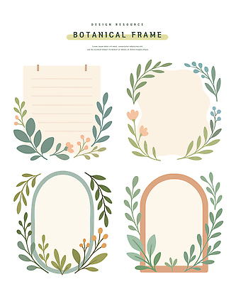 모양 식물 손글씨 디자인 꽃 예술 컬러 백그라운드 잎 일러스트 자연 프레임 그래픽 장식 디지털 문서 국내일러스트 AI파일 생태계 파일형식 벡터