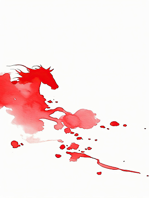 JPG 감정 실루엣 예술 백그라운드 일러스트 추상 수채화 빨간색 달리기 물감 자유 흰색 말_게임 화려 흔적 속도 그림 엽서 네온 상상력 창작 국내일러스트 붉은말 AI일러스트 AI콘텐츠 컬러 컨셉 무늬 모션 촬영기법 미술도구 말_동물 편지 파일형식
