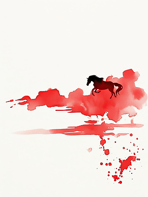 JPG 디자인 감정 예술 백그라운드 일러스트 수채화 풍경 빨간색 달리기 물감 흰색 표현 말_게임 그림 역동적 뷰티풀 상상력 생동감 창의성 스타일 국내일러스트 붉은말 AI일러스트 AI콘텐츠 컬러 컨셉 모션 미술도구 말_동물 파일형식
