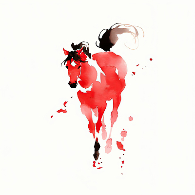 JPG 동물 디자인 예술 컬러 일러스트 모션 자연 수채화 빨간색 달리기 힘 에너지 자유 표현 말_게임 강렬 뷰티풀 상상력 창작 국내일러스트 붉은말 AI일러스트 AI콘텐츠 컨셉 말_동물 생태계 파일형식