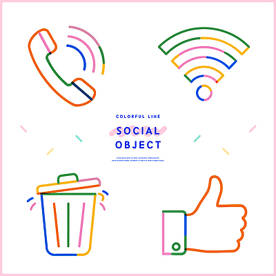 아이콘 디자인 감정 컬러 통신 그래픽 디지털 엄지손가락 쓰레기통 표현 메시지 분위기 연결 먹기 전화기 모던 와이파이 댓글 소통 소셜미디어 2D아이콘 AI파일 컨셉 손가락 모션 무선인터넷 파일형식 벡터