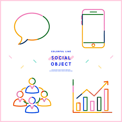 아이콘 디자인 상징 컬러 커뮤니케이션 그래프 기술 여러명 그래픽 스마트폰 자료 모임 정보 성장 표현 연결 소통 소셜미디어 2D아이콘 AI파일 다수 컨셉 사람 핸드폰 스마트기기 파일형식 벡터