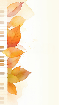 JPG 디자인 계절 감정 예술 음악 백그라운드 단풍 잎 일러스트 자연 풍경 가을 분위기 피아노 감성 조화 뷰티풀 색채 창작 국내일러스트 AI일러스트 AI콘텐츠 식물 컨셉 문화예술 건반악기 생태계 파일형식