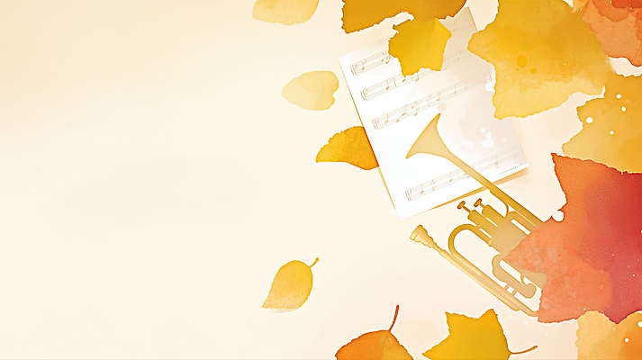 JPG 감정 예술 악기 음악 컬러 단풍 낙엽 연주 일러스트 자연 주황색 공연 만남 금색 가을 분위기 악보 트럼펫 조화 색감 창작 국내일러스트 AI일러스트 AI콘텐츠 계절 컨셉 잎 문화예술 이벤트 금관악기 생태계 파일형식