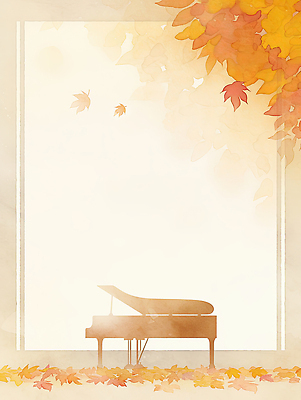 JPG 감정 여유 예술 음악 컬러 백그라운드 단풍 낙엽 일러스트 창문 자연 조명 공간 금색 가을 피아노 편안함 부드러움 멜로디 상상력 창의성 국내일러스트 AI일러스트 AI콘텐츠 계절 잎 문화예술 감각 건반악기 생태계 파일형식