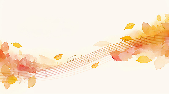 JPG 디자인 예술 음악 컬러 백그라운드 단풍 잎 일러스트 자연 수채화 풍경 소리 가을 표현 분위기 악보 감성 조화 뷰티풀 색채 창작 국내일러스트 AI일러스트 AI콘텐츠 식물 계절 컨셉 문화예술 생태계 파일형식