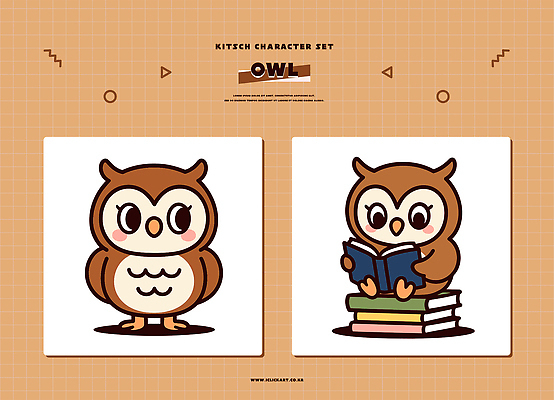 동물 캐릭터 디자인 교육 예술 컬러 일러스트 생물 책 독서 귀여움 그림 부엉이 창의성 스타일 아기자기 키치 일러캐릭터 AI파일 컨셉 조류 파일형식 벡터