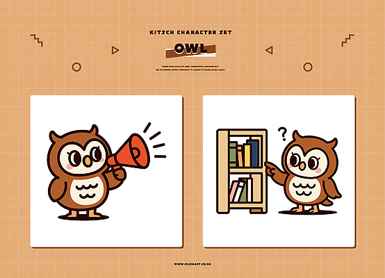 동물 캐릭터 교육 컬러 일러스트 모션 책장 말하기 책 독서 귀여움 확성기 관찰 선택 도서관 즐거움 고민 부엉이 소통 일러캐릭터 AI파일 감정 가구 컨셉 조류 파일형식 벡터