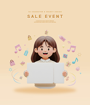 PSD 편집이미지 디자인 여유 음악 3D캐릭터 표정 이벤트 쇼핑 세일 상점 기쁨 정보 즐거움 편집3D 캐릭터 감정 문화예술 3D 파일형식