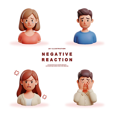 PSD 편집이미지 감정 3D캐릭터 표정 사람 슬픔 분노 반응 부정 부정적 디지털아트 편집3D 캐릭터 3D 파일형식