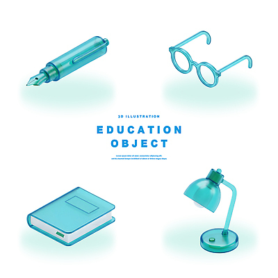 PSD 편집이미지 학생 디자인 교육 안경 교실 책 학습 펜 사무용품 자료 스탠드 투명 상품 편집3D 잡화 학교 문구용품 조명 필기구 3D 파일형식