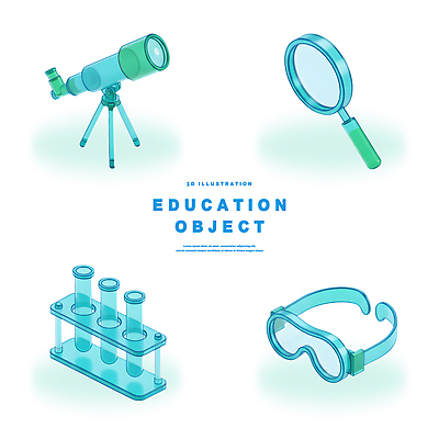 PSD 편집이미지 학생 교육 과학 돋보기 실험 학습 3D 망원경 관찰 오브젝트 시험관 편집3D 모션 실험기구 디지털합성 파일형식