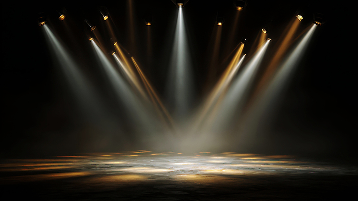 JPG 편집이미지 디자인 예술 조명 그림자 이벤트 빛 공연 공간 무대 준비 장면 스포트라이트 방전 이미지편집 AI컴퓨터그래픽 AI콘텐츠 파일형식