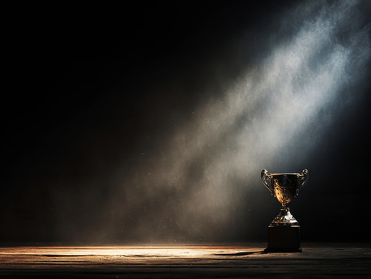 JPG 편집이미지 감정 스포츠 성공 조명 경기 경쟁 축하 우승 수상_상을받음 트로피 공포 스포트라이트 승자 이미지편집 AI컴퓨터그래픽 AI콘텐츠 컨셉 최고 상_우승 파일형식