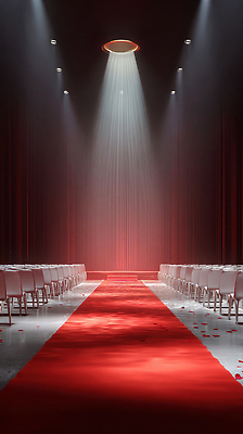 JPG 편집이미지 디자인 시선 의자 결혼식 조명 이벤트 장식 금색 분위기 스포트라이트 레드카펫 이미지편집 AI컴퓨터그래픽 AI콘텐츠 컬러 가구 결혼 컨셉 파일형식