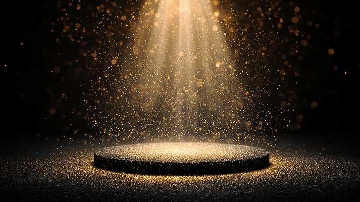 JPG 편집이미지 디자인 예술 백그라운드 빛 반짝임 어둠 공연 무대 분위기 입자 중앙 신비 스포트라이트 조화 효과 이미지편집 AI컴퓨터그래픽 AI콘텐츠 컨셉 모션 이벤트 파일형식