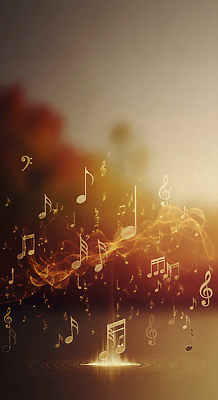 JPG 편집이미지 음악 컬러 음표 자연 풍경 공중 빛 노을 가을 춤 분위기 저녁 조화 뷰티풀 순간 이미지편집 AI컴퓨터그래픽 AI콘텐츠 자연요소 기호 계절 컨셉 문화예술 야간 생태계 파일형식