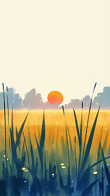 JPG 감정 하늘색 일러스트 자연 하늘 바람 풍경 초원 여름 농작물 태양 평화 일출 노을 일몰 뷰티풀 색감 순간 풍경화 국내일러스트 AI일러스트 AI콘텐츠 자연요소 계절 컨셉 농업 날씨 파란색 그림 생태계 파일형식