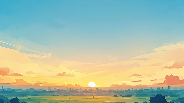 JPG 감정 컬러 일러스트 자연 하늘 풍경 일상 햇빛 평화 일출 일몰 도시 저녁 스카이라인 밝은색 뷰티풀 스카이 경관 국내일러스트 AI일러스트 AI콘텐츠 컨셉 라이프 태양 노을 야간 생태계 파일형식