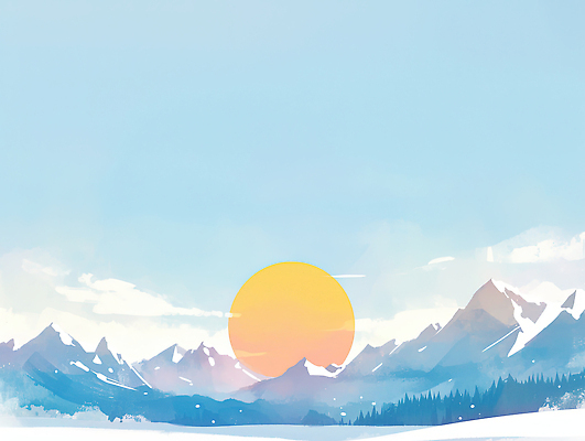 JPG 컬러 일러스트 자연 하늘 아침 산 밝음 풍경 태양 평화 일출 변화 그림 조화 뷰티풀 풍요 국내일러스트 AI일러스트 AI콘텐츠 주간 자연요소 컨셉 노을 생태계 파일형식