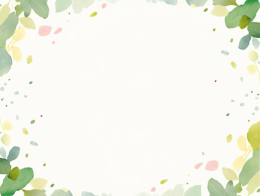 JPG 식물 디자인 예술 컬러 백그라운드 일러스트 자연 나뭇잎 수채화 풍경 장식 초록색 여름 노란색 고요 테두리 소프트 국내일러스트 AI일러스트 AI콘텐츠 계절 잎 생태계 파일형식