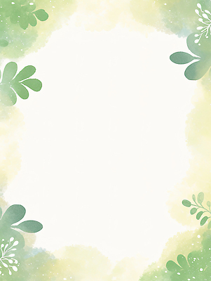 JPG 식물 디자인 컬러 백그라운드 패턴 일러스트 자연 그래픽 장식 초록색 노란색 코너 그림 부드러움 그라데이션 뷰티풀 창의성 디지털아트 국내일러스트 AI일러스트 AI콘텐츠 무늬 감각 생태계 파일형식