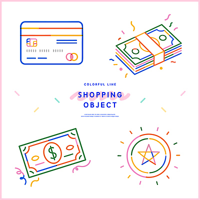 디자인 컬러 돈 일러스트 경제 쇼핑 동전 기쁨 거래 신용카드 소비 구매 즐거움 결제 장면 생동감 재정 국내일러스트 AI파일 감정 금융 재산 파일형식 벡터
