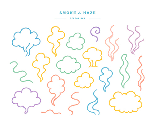 모양 디자인 컬러 백그라운드 일러스트 그래픽 장식 세트 안개 표현 연기 그림 부드러움 창의력 필터 효과 국내일러스트 AI파일 날씨 감각 파일형식 벡터