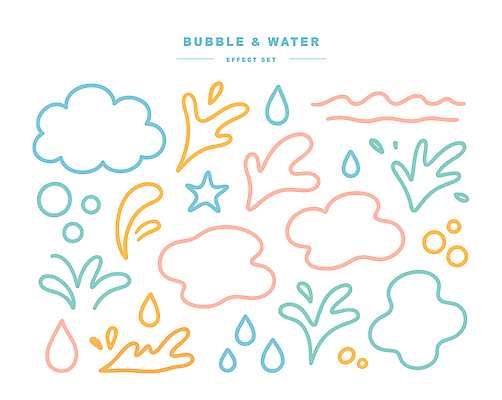 모양 디자인 선 컬러 백그라운드 일러스트 그래픽 장식 물 거품 자유 방울 수조 그림 색감 효과 국내일러스트 AI파일 자연요소 컨셉 파일형식 벡터