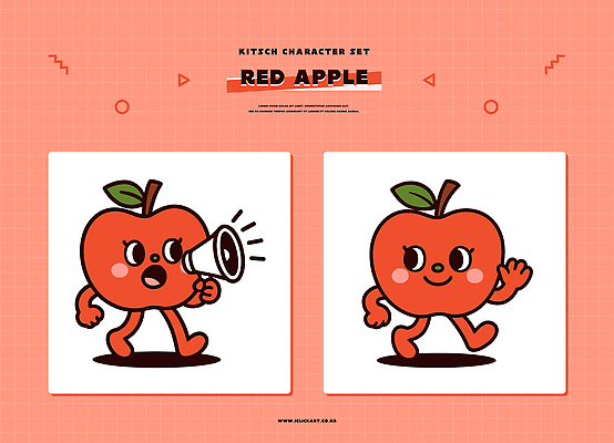 캐릭터 디자인 컬러 일러스트 모션 웃음 이벤트 그래픽 귀여움 표현 사과 마이크 즐거움 소통 긍정적 사과캐릭터 키치 일러캐릭터 AI파일 감정 음향기기 컨셉 과일 표정 파일형식 벡터