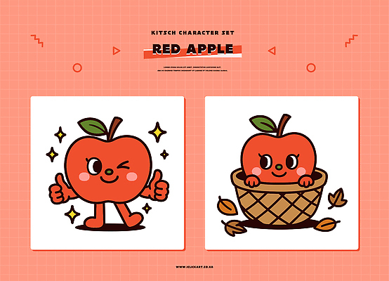 캐릭터 디자인 백그라운드 과일 일러스트 놀이 한국 웃음 바구니 귀여움 표현 원형 사과 그림 심플 사과캐릭터 아기자기 키치 일러캐릭터 AI파일 도형 아시아 컨셉 표정 파일형식 벡터