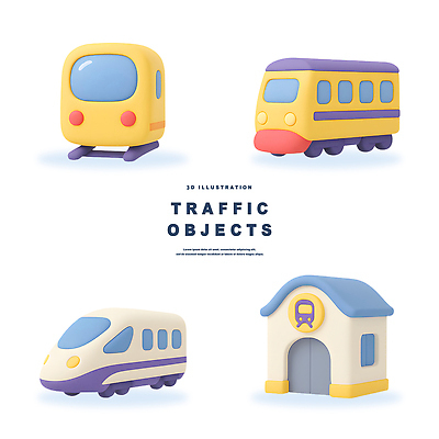 PSD 편집이미지 디자인 교통수단 컬러 자동차 3D 모형 귀여움 기차 전철 플랫폼 배열 아기자기 편집3D 육상교통 교통 컨셉 교통시설 대중교통 디지털합성 파일형식