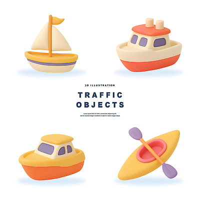 모양 PSD 편집이미지 디자인 예술 바다 컬러 수상교통 모형 항구 전시 보트 크기 오브젝트 창의력 편집3D 교통수단 배_교통 교통시설 3D 파일형식