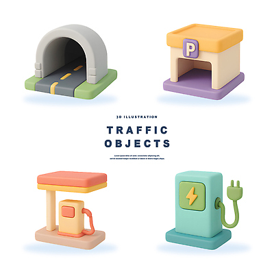 PSD 편집이미지 디자인 도로 컬러 교통 이동 자동차 3D 공간 구조물 오브젝트 장면 주차장 주유소 상상력 편집3D 건축 길 육상교통 컨셉 교통시설 디지털합성 파일형식