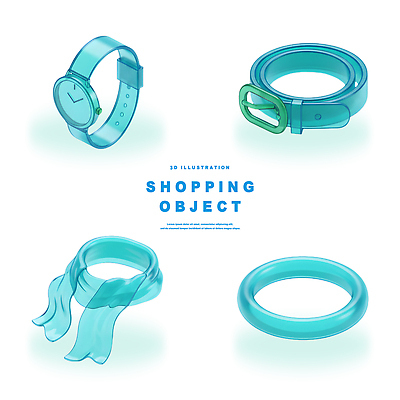 PSD 편집이미지 디자인 패션 시계 장신구 쇼핑 3D 스카프 벨트 반지 투명 소비 상품 오브젝트 스타일 편집3D 잡화 목도리 디지털합성 파일형식