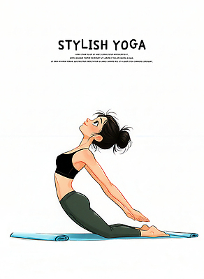 JPG 여자 포즈 몸매관리 일러스트 요가 건강 운동 헬스 스트레칭 매트 균형 유연 집중 명상 요가복 생활습관 스트레스해소 국내일러스트 AI일러스트 AI콘텐츠 웰빙 컨셉 다이어트 사람 운동복 습관 파일형식