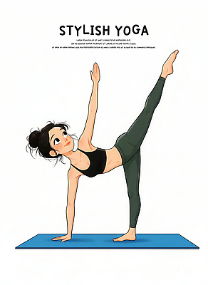 JPG 여자 포즈 일러스트 요가 아침 실내 건강 운동복 운동 헬스 스트레칭 요가자세 매트 호흡 균형 스트레스해소 국내일러스트 AI일러스트 AI콘텐츠 주간 웰빙 옷 사람 내부 파일형식