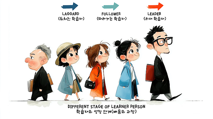 JPG 직업 교육 일러스트 설명 사람 일상 친구 성장 발전 변화 목표 그림 비전 단계 이해 Leader 국내일러스트 AI일러스트 AI콘텐츠 컨셉 관계 모션 라이프 파일형식