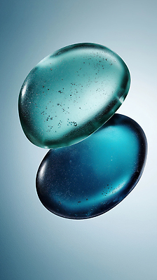 JPG 편집이미지 디자인 예술 자연 유리 조명 장식 반사 물방울 투명 구슬 심플 청록색 색감 소프트 어두운색 이미지편집 AI컴퓨터그래픽 AI콘텐츠 컬러 재질 생태계 파일형식