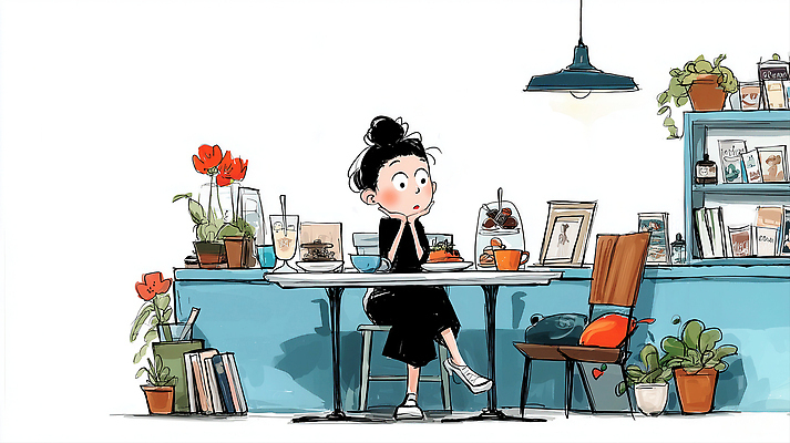 JPG 식물 디자인 여자 예술 생각 의자 일러스트 탁자 아침 휴식 조명 일상 책 카페 대기 오브젝트 사색 오후 혼자 국내일러스트 AI일러스트 AI콘텐츠 주간 가구 컨셉 사람 라이프 상점 파일형식